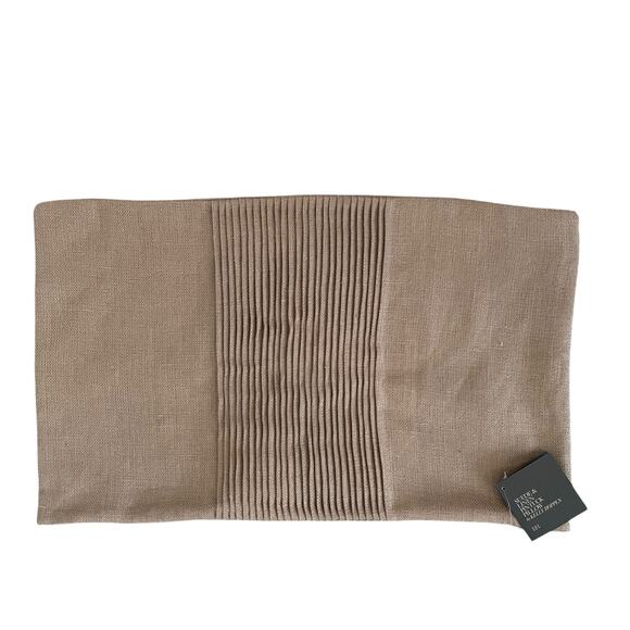 Restoration Hardware Other - Restoration Hardware Suede & Linen Lumbar Pillow Cover 13x21 Camel NEW